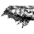Dark in Love Quinn Punk Black and White Checkered Asymmetrical Messy Net Skirt