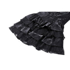 Dark in Love Harriet Punk Shiny PU Leather Layered Dress