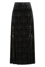 Banned Trivia Goth Velvet Skirt in Black