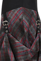 Banned Apparel Morrigan Goth Asymmetric Tartan Skirt in Red