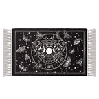 Lunar Moth Rug - Gothic Cotton Moon Phase Décor