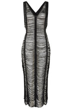 Banned Apparel Gothic Mesh Dress Sheer Distressed Black