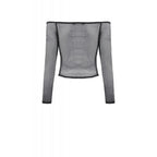 Dark in Love Lyra Fishnet Off-Shoulder Gothic Mesh Top