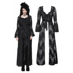 Dark in Love Emersyn Elegant Gothic Lace-Trimmed Long Robe