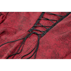 Dark in Love Vampiretta Red Distressed Effect Frilly Blouse