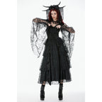 Dark In Love Gothic Deep-V Lace Bell Sleeve Cape