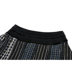 Dark in Love Sage Tartan Patchwork Leather-Waist Pleated Mini Skirt - Size UK 16 Left Only!