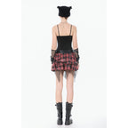 Dark in Love Punk Plaid Cross Strap Top