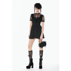 Dark in Love Dark Lace-Framed Silhouette Dress