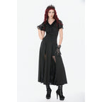 Dark In Love Dalaria High Waist Gothic Long Skirt - Lace Inset Panel