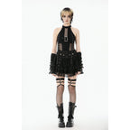 Dark in Love Gothic Mesh Panel Buckle Top
