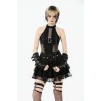 Dark in Love Gothic Mesh Panel Buckle Top