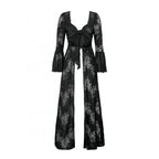 Dark in Love Emersyn Elegant Gothic Lace-Trimmed Long Robe