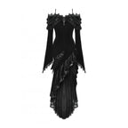 Dark in Love Kaia Midnight Mystique Velvet Ruffle Off-Shoulder Mermaid Dress