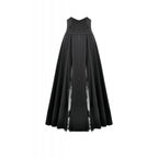 Dark In Love Dalaria High Waist Gothic Long Skirt - Lace Inset Panel