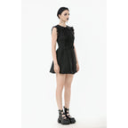 Dark In Love Gwendolyn Lace Panel Goth Mini Dress in Black