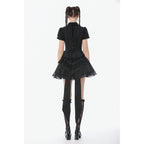 Dark in Love Gothic Lace Waist-Shaping Blouse