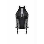 Dark in Love Gothic Mesh Panel Buckle Top
