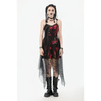 Dark in Love Bellatrix Red & Black Mesh Asymmetrical Dress