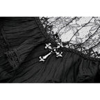 Dark in Love Dark Lace-Framed Silhouette Dress