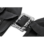 Dark in Love Evangeline Buckled Utility Crop Top in Black
