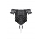 Dark in Love Ophelia Lace Off-Shoulder Gothic Top in Black