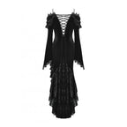 Dark in Love Kaia Midnight Mystique Velvet Ruffle Off-Shoulder Mermaid Dress