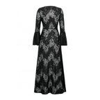 Dark in Love Emersyn Elegant Gothic Lace-Trimmed Long Robe