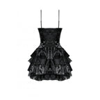 Dark in Love Harriet Punk Shiny PU Leather Layered Dress