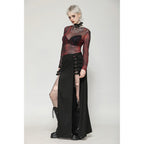 Dark in Love Phoenix Black Slit Metal Long Skirt