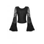 Dark in Love Zuri Gothic Romantic Lace Patchwork Bell-Sleeve Layered Cuff Top