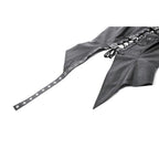 Dark in Love Punk Distressed Leather Lace-Up Top
