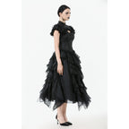Dark in Love Seraphine Lace Shoulder Goth Top