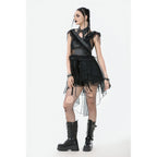 Dark in Love Seraphina Tiered Mesh & Ruffle Goth Layer Dress