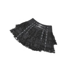 Dark in Love Punk Eyelet Lace Layered Mini Skirt