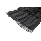 Dark in Love Morticia Gothic Velvet & Lace Skirt in Black