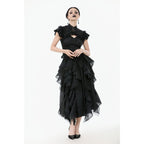 Dark in Love Seraphine Lace Shoulder Goth Top