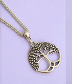 Tree Of Life Charm Necklace Silver Plated Or Waxed Cord Variable Lengths, Gift Packaged