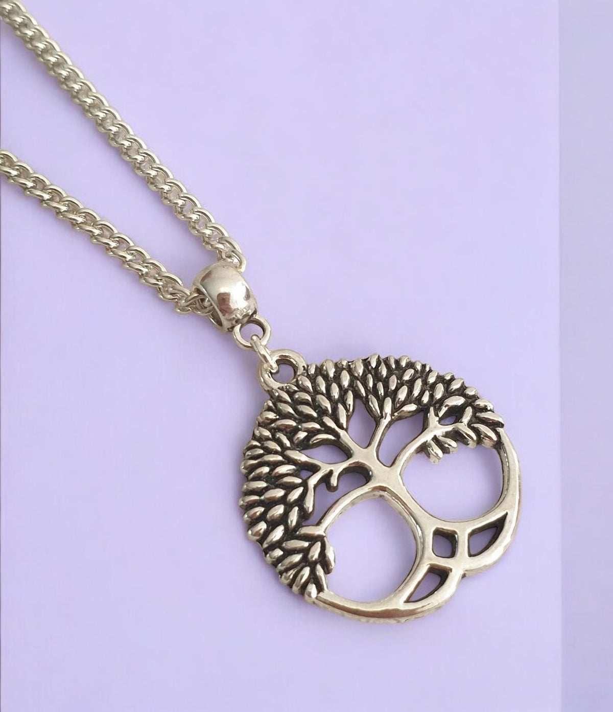 Tree Of Life Charm Necklace Silver Plated Or Waxed Cord Variable Lengths, Gift Packaged