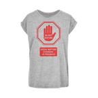 Do Not Disturb - Red Print Women's Extended Shoulder T-Shirt XS-5XL