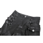 Dark in Love Punk Leather-Look Strap Detail Trousers