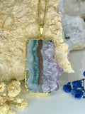 Gold-Plated Amethyst Slice Necklace