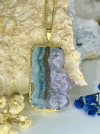 Gold-Plated Amethyst Slice Necklace