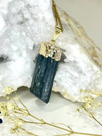Gold-Plated Black Tourmaline Wand Necklace