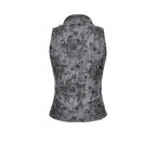 Dark in Love Shredded Butterfly Print Halter Goth Top In Grey