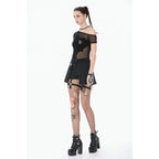 Dark in Love Punk Mesh Layered Skort Shorts