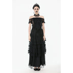 Dark in Love Ophelia Lace Off-Shoulder Gothic Top in Black