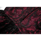 Dark in Love Burgundy & Black Lace Princess Dress with Stars Lace