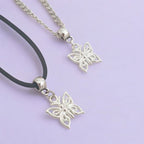 Butterfly Charm Necklace Silver Plated Or Waxed Cord Variable Lengths, Gift Packaged, For Her, Nature