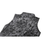 Dark in Love Shredded Butterfly Print Halter Goth Top In Grey